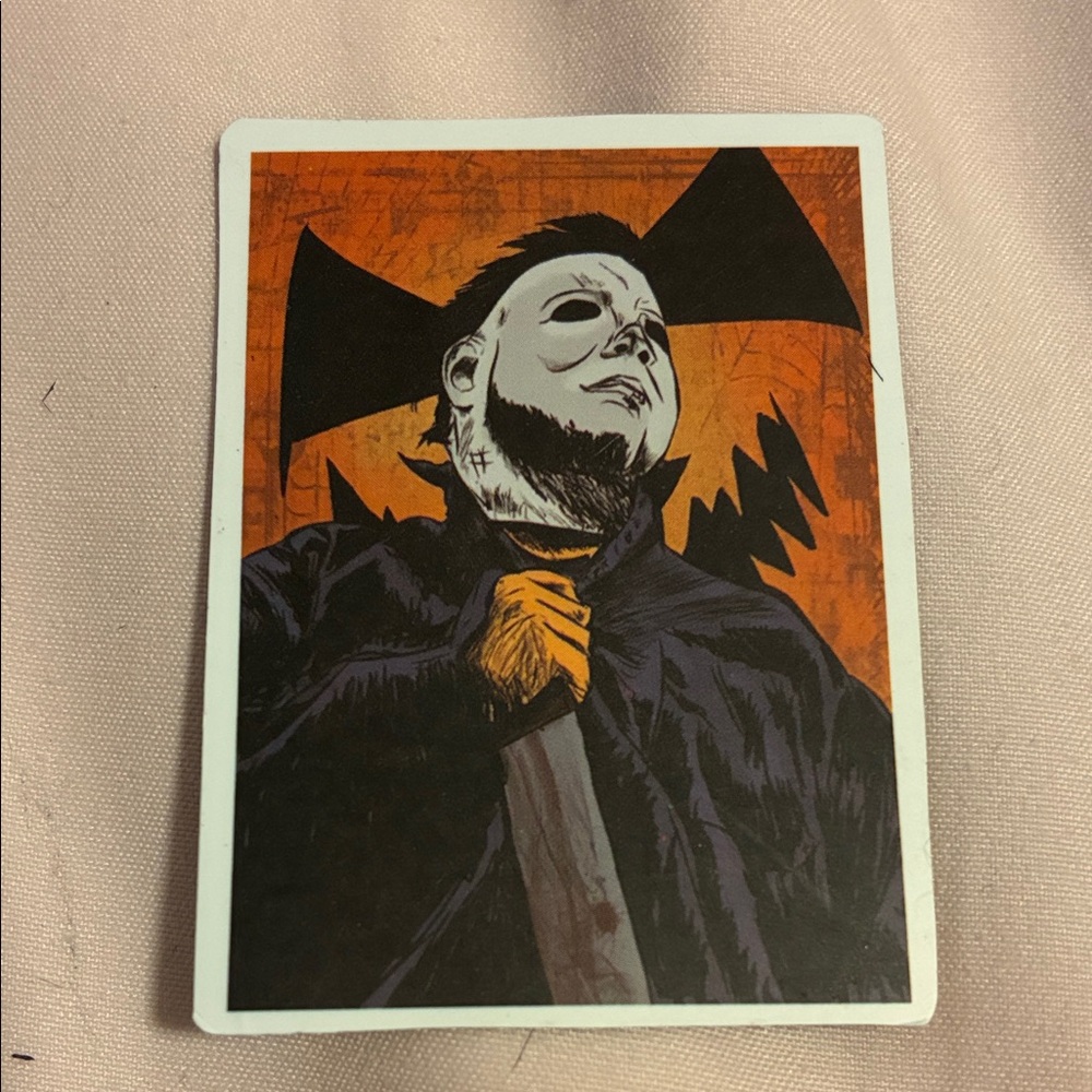 Horror Art Magnet with Masked Figure